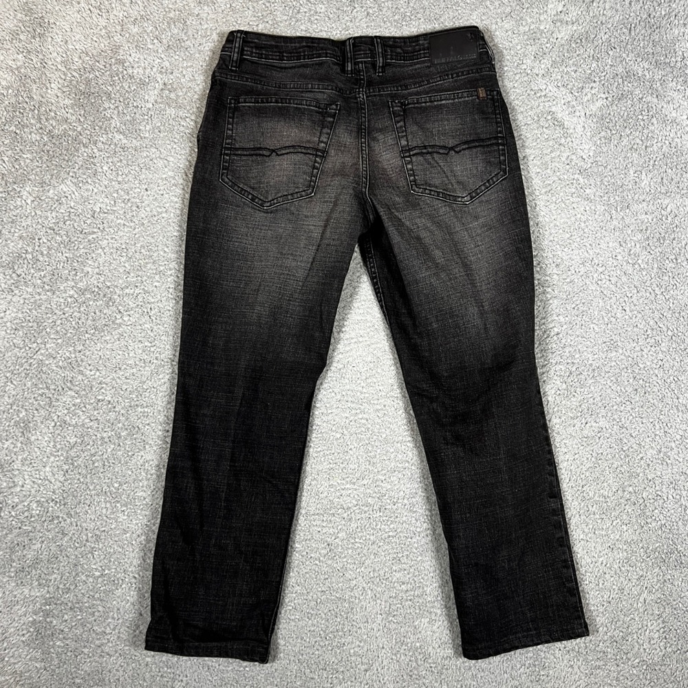 Buffalo Jackson Jeans Mens 32x29 Black Excellent Straight Stretch Faded Denim - Picture 4 of 9